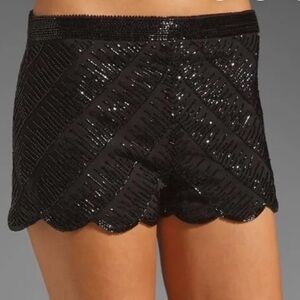 Karina Grimaldi Elegant Black Beaded Shorts sz xs